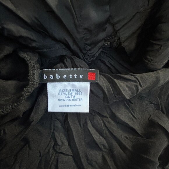 Babette Womens Black Textured Crinkle Button-Up Shirt Small Long Sleeve Casual - Picture 3 of 10